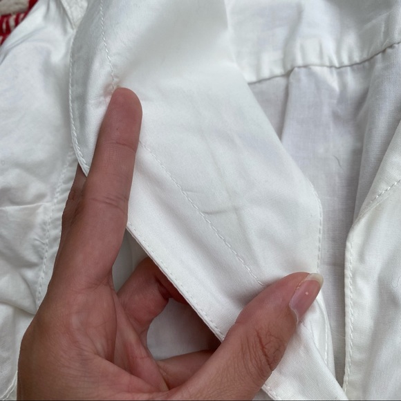 BYRON LARS cream cotton poplin front twist top 4 - Picture 13 of 14